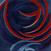 “Kırmızı Çember / Rod Circle” 2001 Tuval üzerine akrilik / Acrylic on canvas 125x125cm